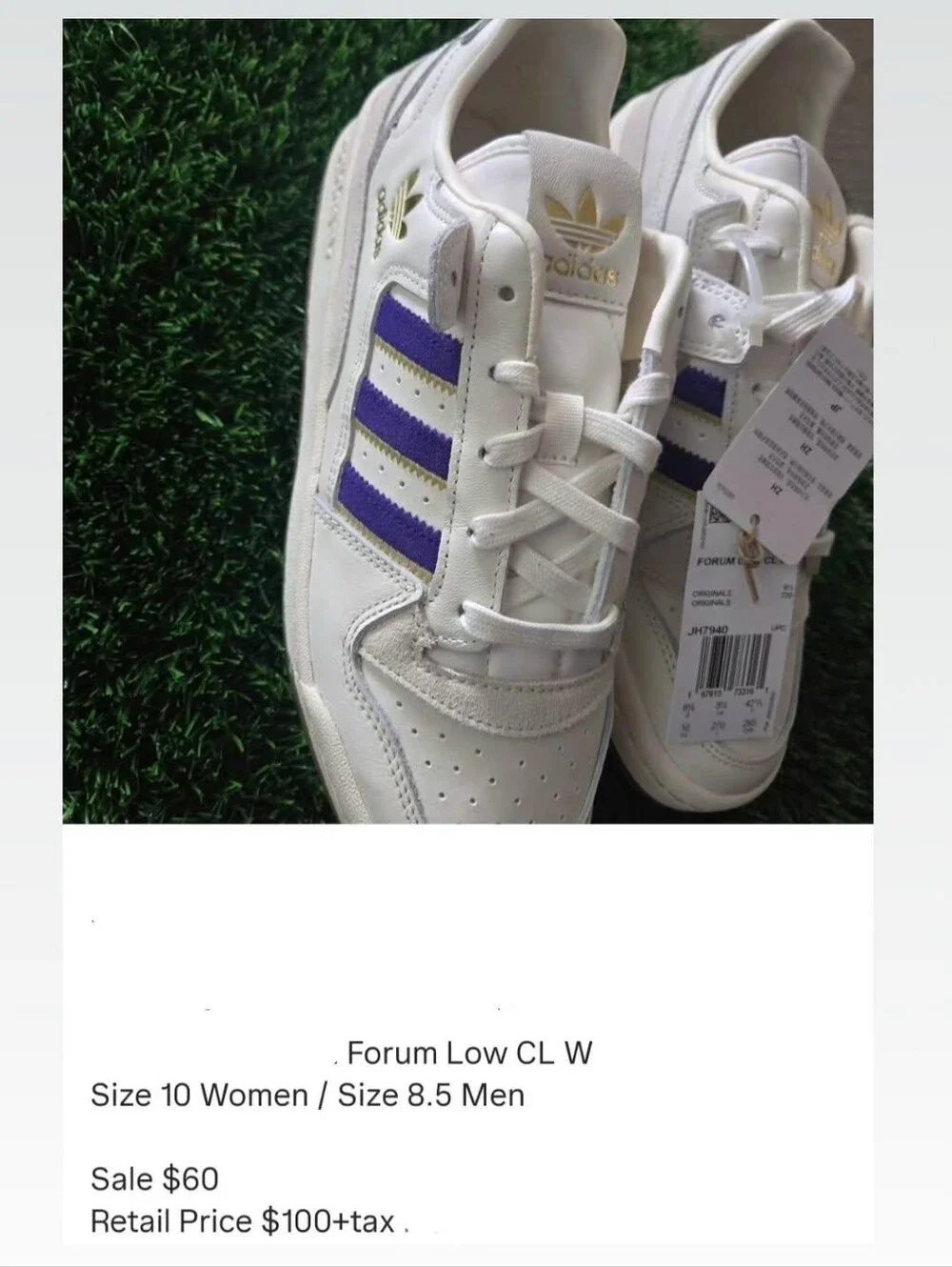 adidas Forum Low CL W Women’s Sneakers - White with Purple and Gold